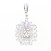 Sterling Silver Semi Mount Pendant Setting Cushion CU 14X10mm PE5x3 OV5x3 - Syzjewelry